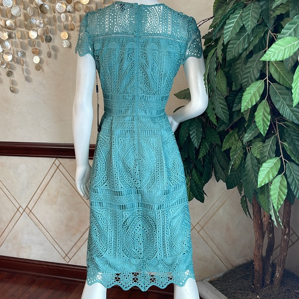 WHBM EMBROIDERED LACE FIT & FLARE DRESS - Picture 7 of 13